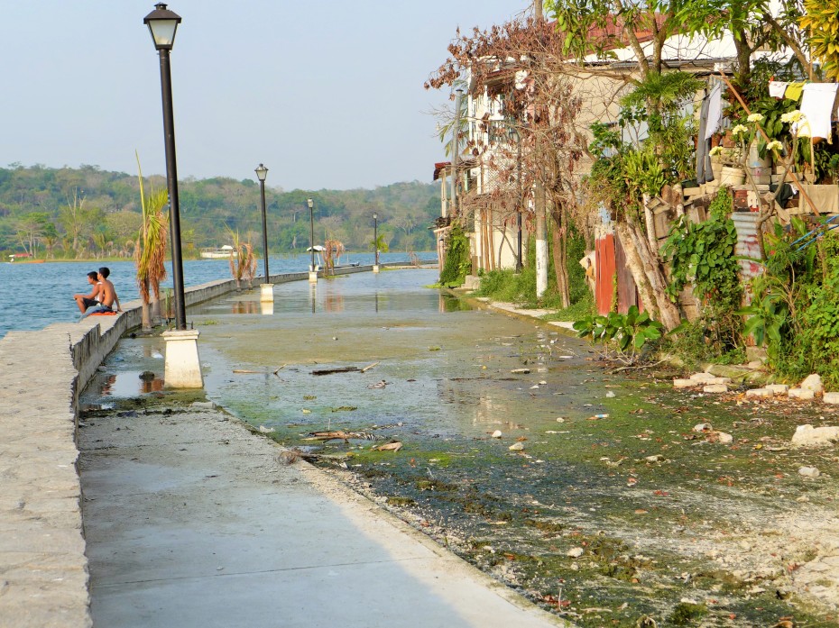 The north side of Flores showed signs of recent flooding along the boardwalk